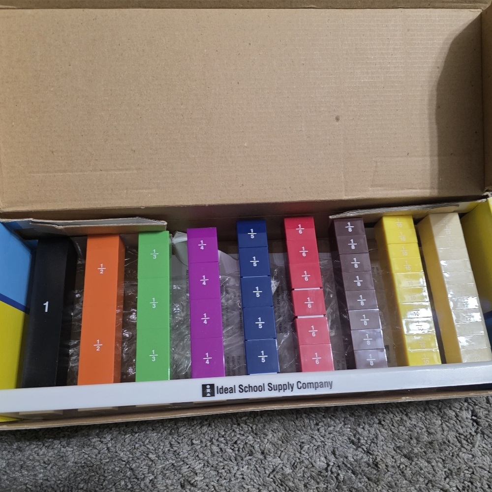 Ideal School Supply Company Color-Coded Stackable Fraction Blocks (Multi-Color)